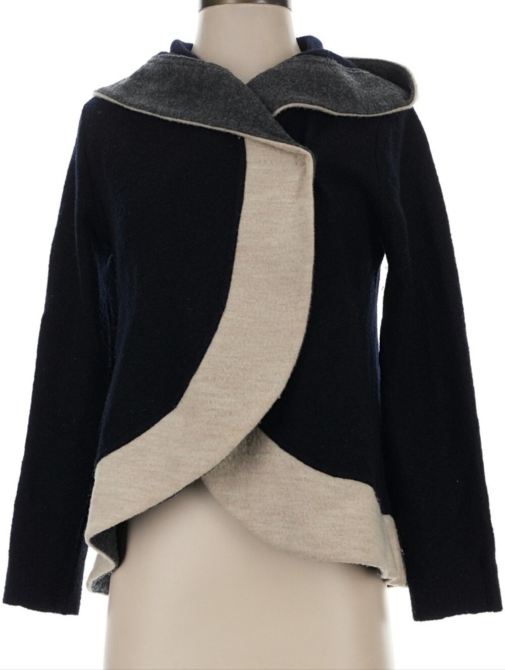 Anthropologie Rosie Neim Wool Sweater - Navy & Cream. Small